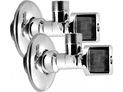 AQUALINE ROHOVÝ KULOVÝ VENTIL 1/2"X3/8" - PÁR | CHROMOVÝ