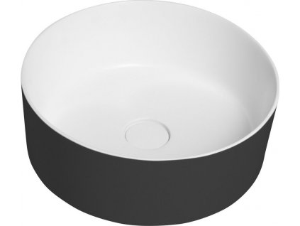SAPHO KULATÉ UMYVADLO NA DESKU THIN 38X14 CM | BÍLO-ŠEDÉ