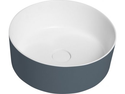 SAPHO KULATÉ UMYVADLO NA DESKU THIN 38X14 CM | BÍLO-MODRÉ