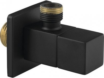 SAPHO HRANATÝ ROHOVÝ VENTIL 1/2"X 3/8", VČETNĚ ROZETY | ČERNÝ MATNÝ