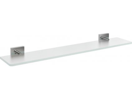 SAPHO SKLENĚNÁ POLICE X-SQUARE 50 CM | MLÉČNÉ SKLO, CHROMOVÉ UCHYCENÍ