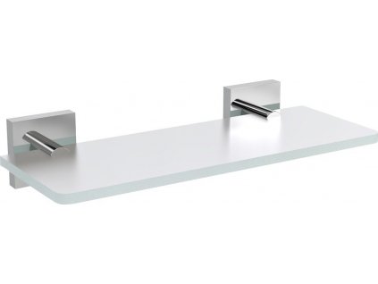 SAPHO SKLENĚNÁ POLICE X-SQUARE 30 CM | MLÉČNÉ SKLO, CHROMOVÉ UCHYCENÍ