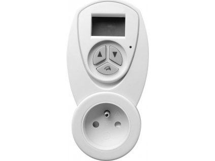 AQUALINE PROSTOROVÝ ZÁSUVKOVÝ TERMOSTAT S LCD DISPLEJEM A LED DIODOU | BÍLÝ
