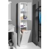 AQUALINE VYSOKÁ KOUPELNOVÁ SKŘÍŇKA SIMPLEX ECO S KOŠEM NA PRÁDLO 30X180X30 CM | BÍLÁ