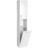 AQUALINE VYSOKÁ KOUPELNOVÁ SKŘÍŇKA SIMPLEX ECO S KOŠEM NA PRÁDLO 30X180X30 CM | BÍLÁ