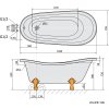 POLYSAN VOLNĚ STOJÍCÍ VANA RETRO 167,5X76X71 CM | BÍLÁ SE ZLATÝMI NOŽIČKAMI