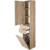 AQUALINE VYSOKÁ KOUPELNOVÁ SKŘÍŇKA ZOJA-KERAMIA FRESH S PRÁDELNÍM KOŠEM   35X184X29 CM | DUB PLATIN