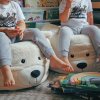 TUTUMI DĚTSKÝ PLYŠOVÝ TABURET/PUF BEAR | BÉŽOVÝ