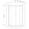 AQUALINE ČTVRTKRUHOVÝ SPRCHOVÝ KOUT ARLETA 80X80 CM | STŘÍBRNÉ PROFILY, ČIRÉ SKLO