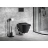 SAPHO ZÁVĚSNÁ WC MÍSA AVVA CLEANWASH S INTEGROVANOU BATERIÍ A BIDETOVOU SPRŠKOU 35,5X53 CM | ČERNÁ MATNÁ
