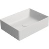 GSI OBDÉLNÍKOVÉ KERAMICKÉ UMYVADLO NA DESKU KUBE X 50X37 CM | BÍLÉ MATNÉ