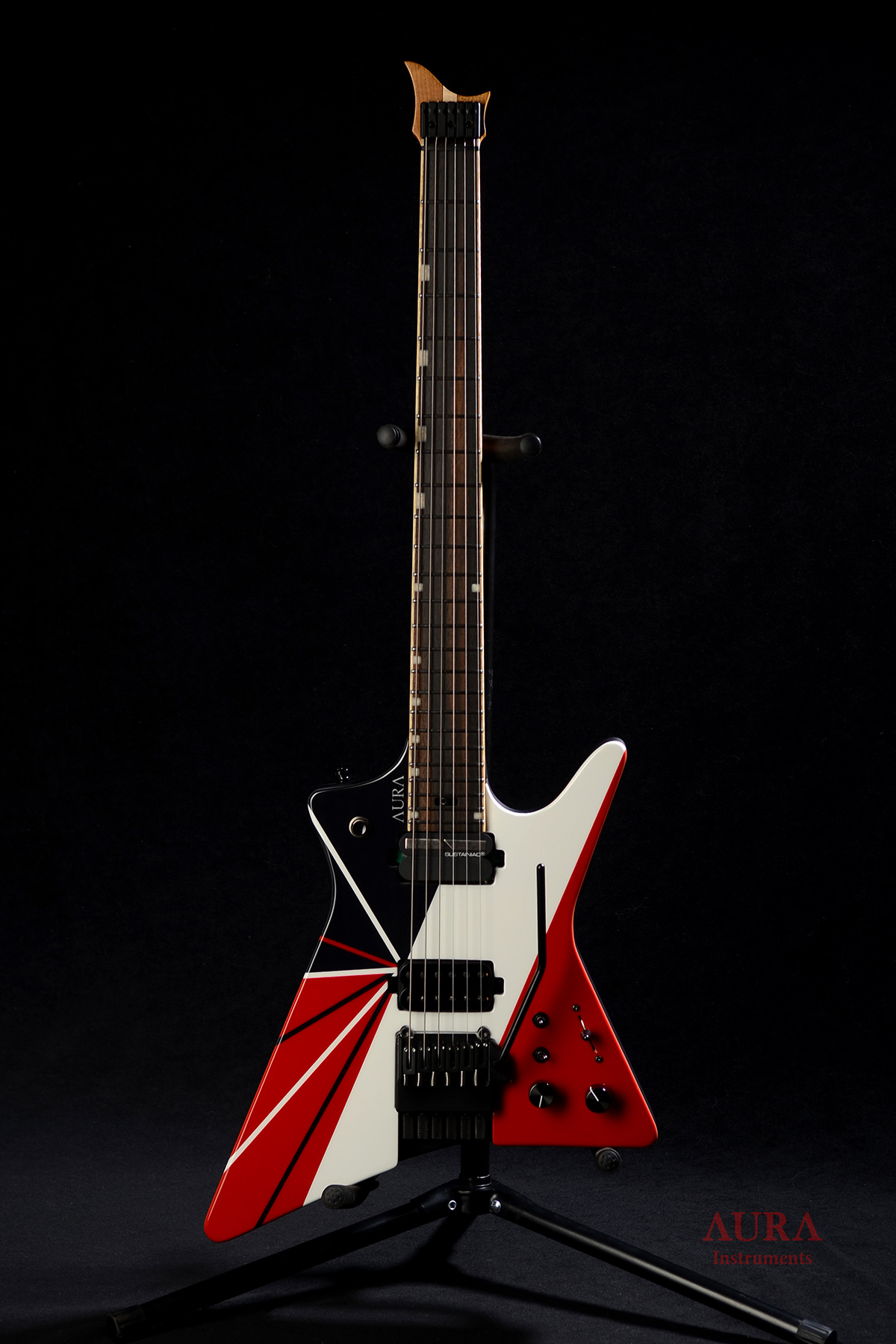 Handmade Aura Headless Explorer Guitar