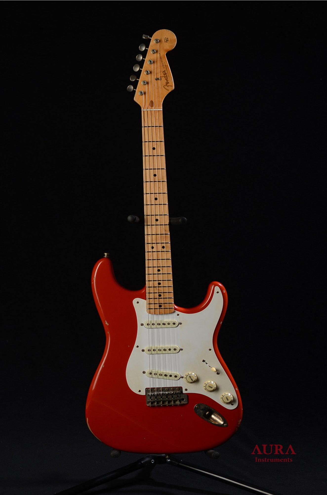 AURA Relic Stratocaster Nitrocellulose Lacquer Refinish Red Fiesta