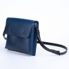 Kožená kabelka CUBO - modrá