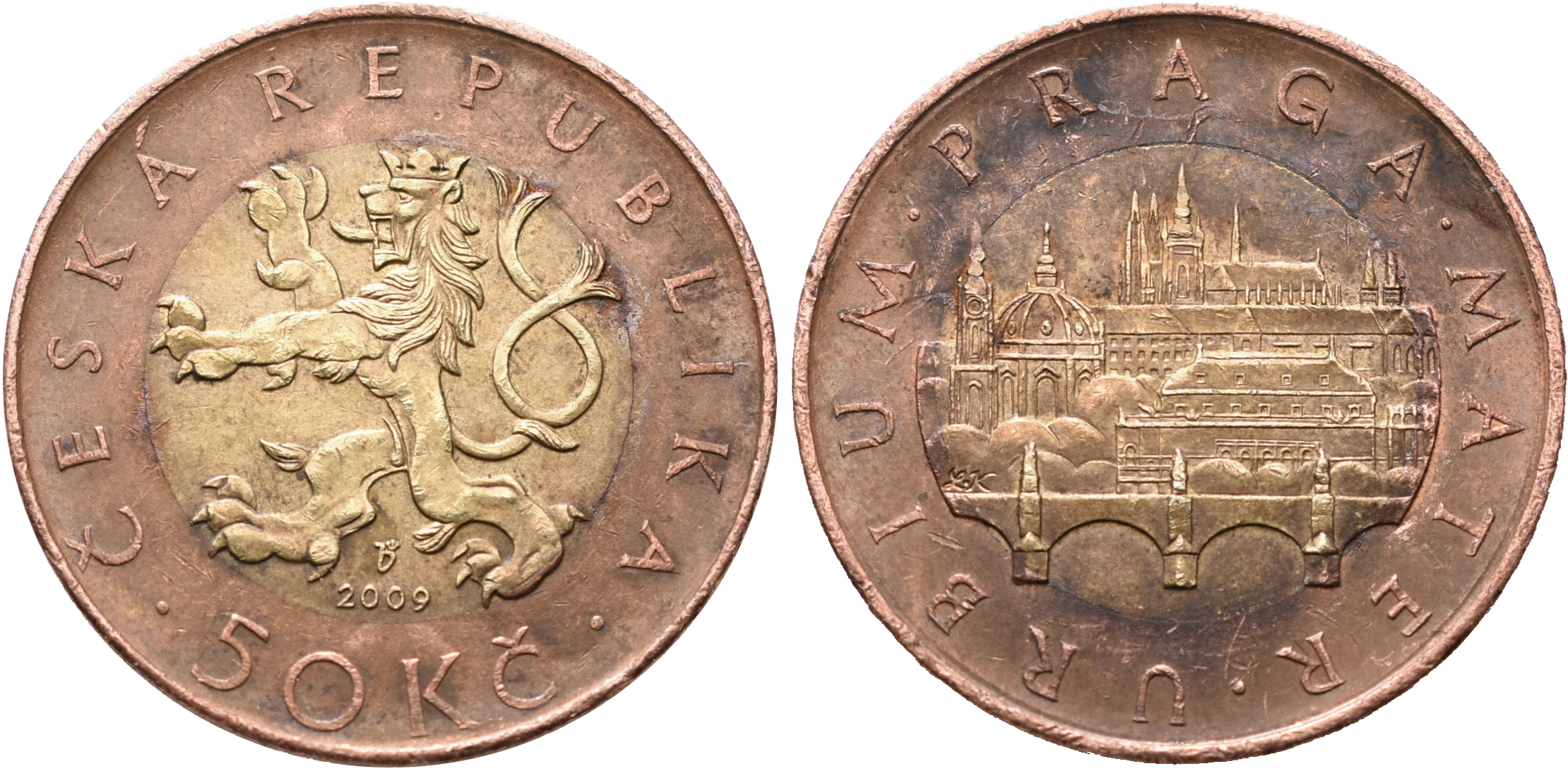 Mince 50 Kč stav 2/2 – oběhový stav