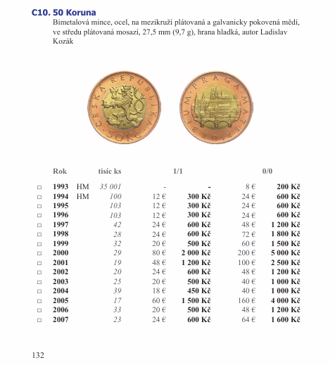 Ceník AUREA 2026 – strana 1, 50 Kč