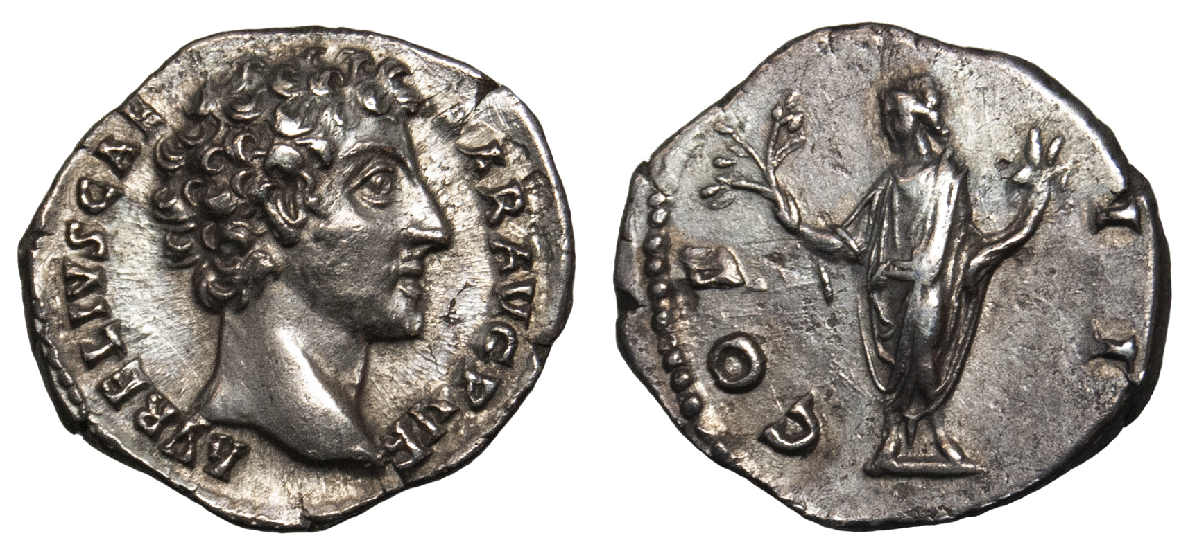 Ukázka denárů pěti dobrých císařů