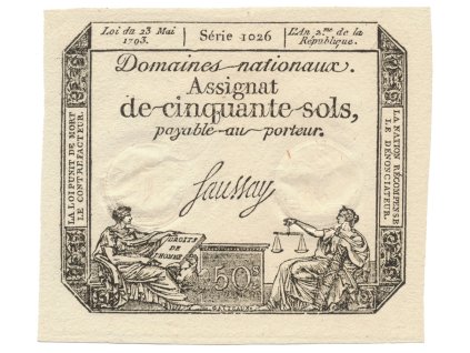Francie, 50 Sols  23. 5. 1793, P.A70b