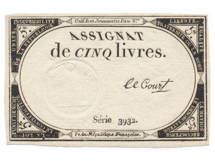 Francie, 5 Livres 1793, P.A76