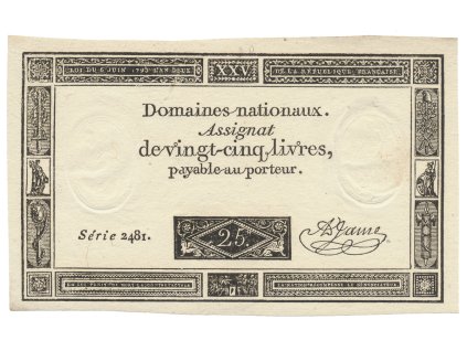 10410 francie 25 livres 6 6 1793 p a71