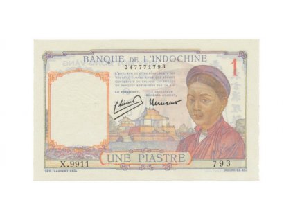 10512 franc indocina 1 piastre 1949 p 054e