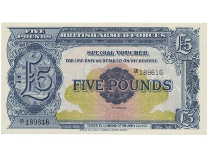 Velká Británie, 5 Pounds (1948), BAF - vojenské vydání, P.M23