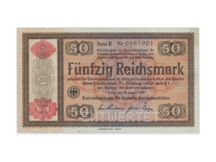 11925 11925 11925 nemecko konversionskasse 50 rm 1934 perforace entwertet ro 712e1