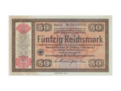11928 11928 nemecko konversionskasse 50 rm 1934 perforace entwertet ro 712e1
