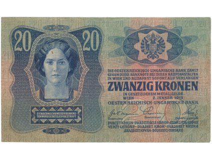 12237 rakousko uhersko 20 koruna 1913 i vydani bez pretisku hej ru10a