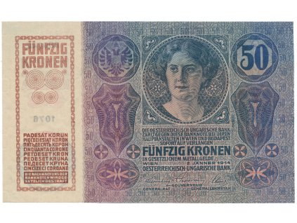 12249 12249 rakousko uhersko 50 koruna 1914 bez pretisku hej ru12a