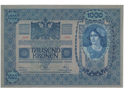12267 rakousko uhersko 1000 koruna 1902 podtisk sedozeleny bez pretisku hej ru5a