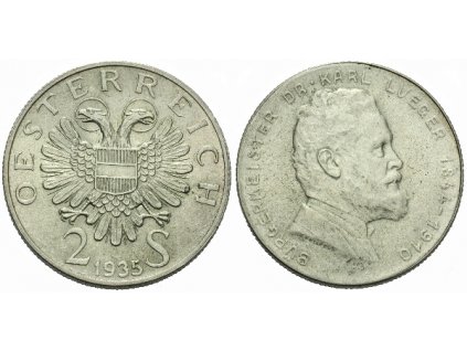 12333 rakousko 2 schilling 1935 25 vyroci umrti dr karla luegera
