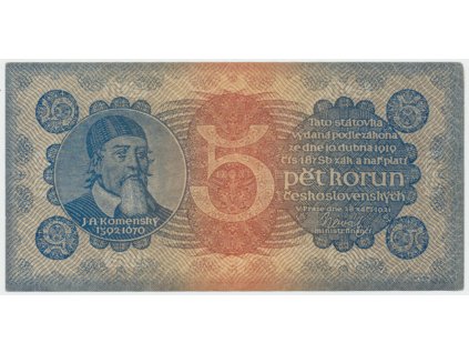 12411 ceskoslovensko 5 koruna 1921 serie 8 hej 18a