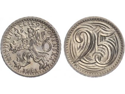 12615 25 haler 1933 mimoradna zachovalost