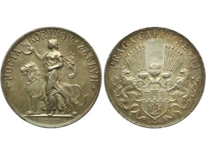 14235 ar medaile b l medaile mesta prahy na hrane napis panu frantisku forejtovi maj