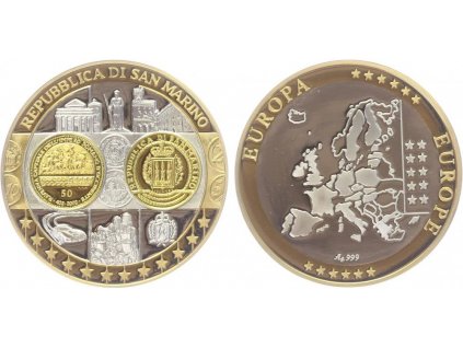 15867 ar medaile b l mapa sjednocene evropy san marino