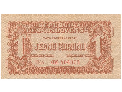 17118 ceskoslovensko 1 koruna 1944 hej 56a1