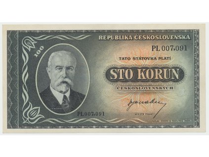 Československo, 100 Koruna b.d. (1945), neperforovaná, Hej.74
