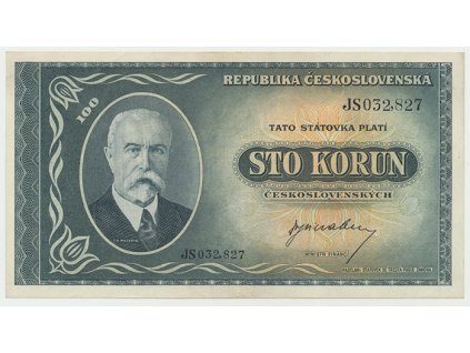 17286 ceskoslovensko 100 koruna b d 1945 neperforovana hej 74a