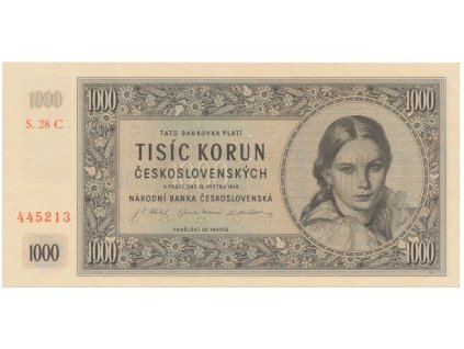 17349 17349 17349 ceskoslovensko 1000 koruna 1945 ii vydani serie c perf 3 md svisle hej 79ac s1