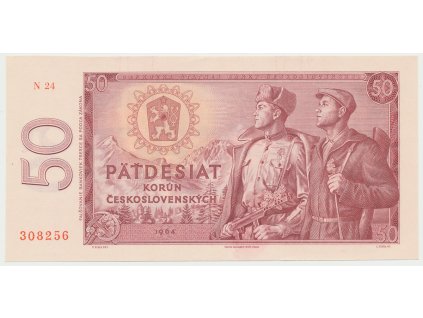 17661 ceskoslovensko 50 koruna 1964 serie n hej 103b2n