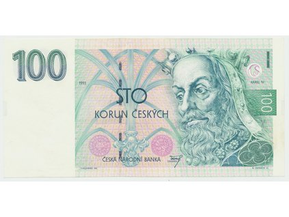 Česká republika, 100 Koruna 1993, série A (tisk Anglie), Hej.CZ8a1