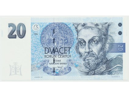 17781 ceska republika 20 koruna 1994 serie b prouzek vlevo hej cz14a