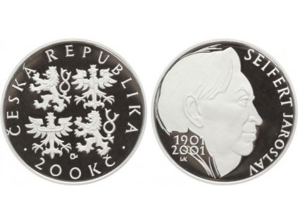 200 Kč 2001 - Jaroslav Seifert, PROOF