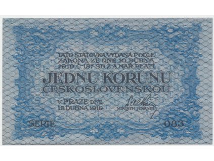 1842 1842 ceskoslovensko 1 koruna 1919 hej 7a