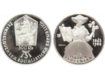 18957 18957 500 kcs 1988 matica slovenska proof