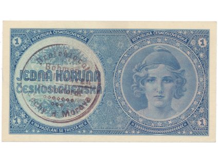 Protektorát Čechy a Morava, 1 Koruna b.d. (1938/1940), ruční razítko, Hej.28a