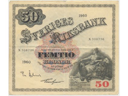 19290 svedsko 50 kronor 1960 p 47b