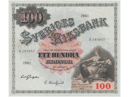 19308 19308 svedsko 100 kronor 1961 p 48c