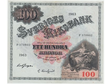 19311 svedsko 100 kronor 1963 p 48e